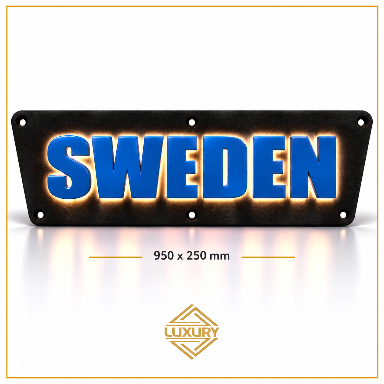 3D LED "SWEDEN" decoration 950x250mm with alcantara background - Image 3
