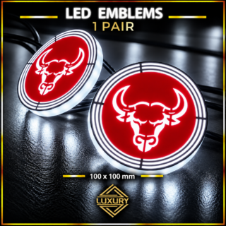 LED "BULL" emblems - 1 pair (100% waterproof)