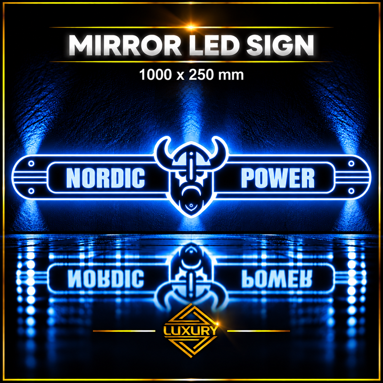 Mirror LED "NORDIC POWER" decoration 1000x250mm - Image 3
