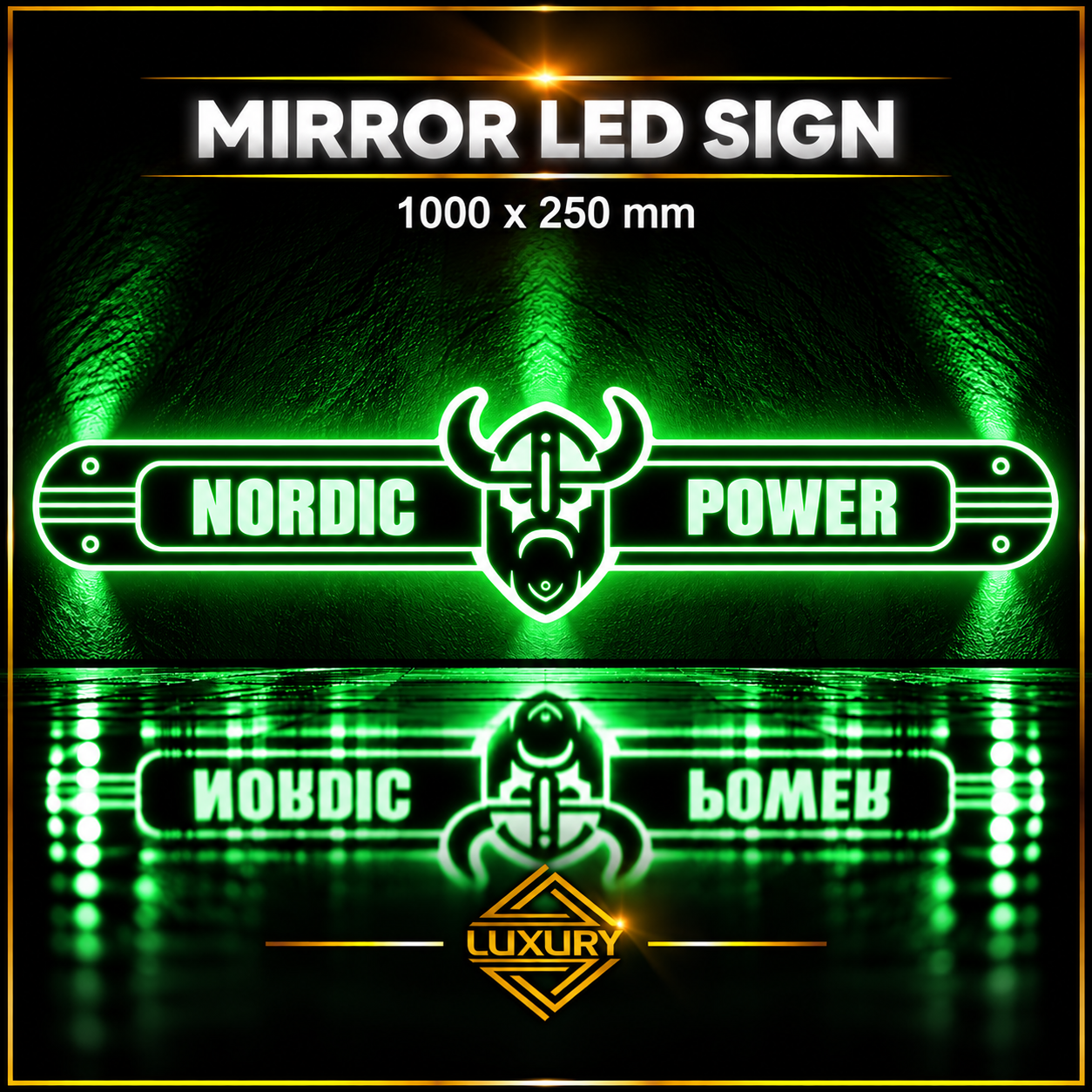 Mirror LED "NORDIC POWER" decoration 1000x250mm - Image 4