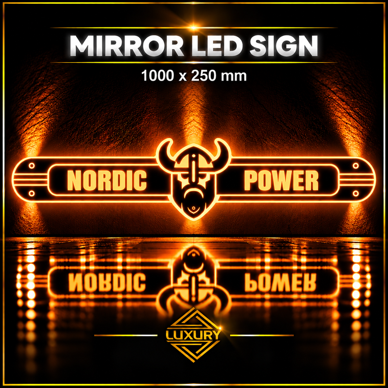 Mirror LED "NORDIC POWER" decoration 1000x250mm - Image 2