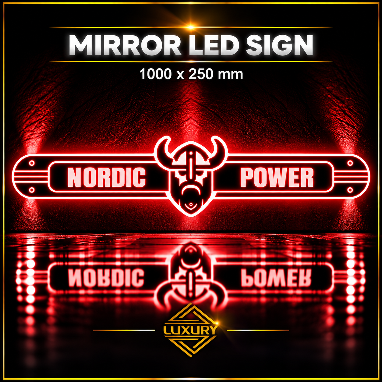 Mirror LED "NORDIC POWER" decoration 1000x250mm - Image 5
