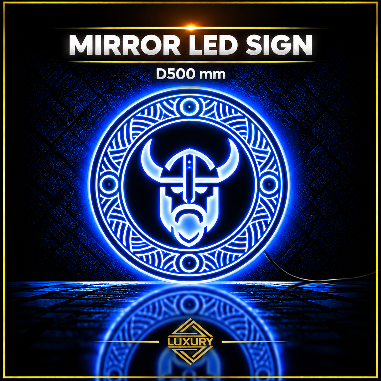 Mirror LED "VIKING SHIELD" decoration D500mm - Image 3
