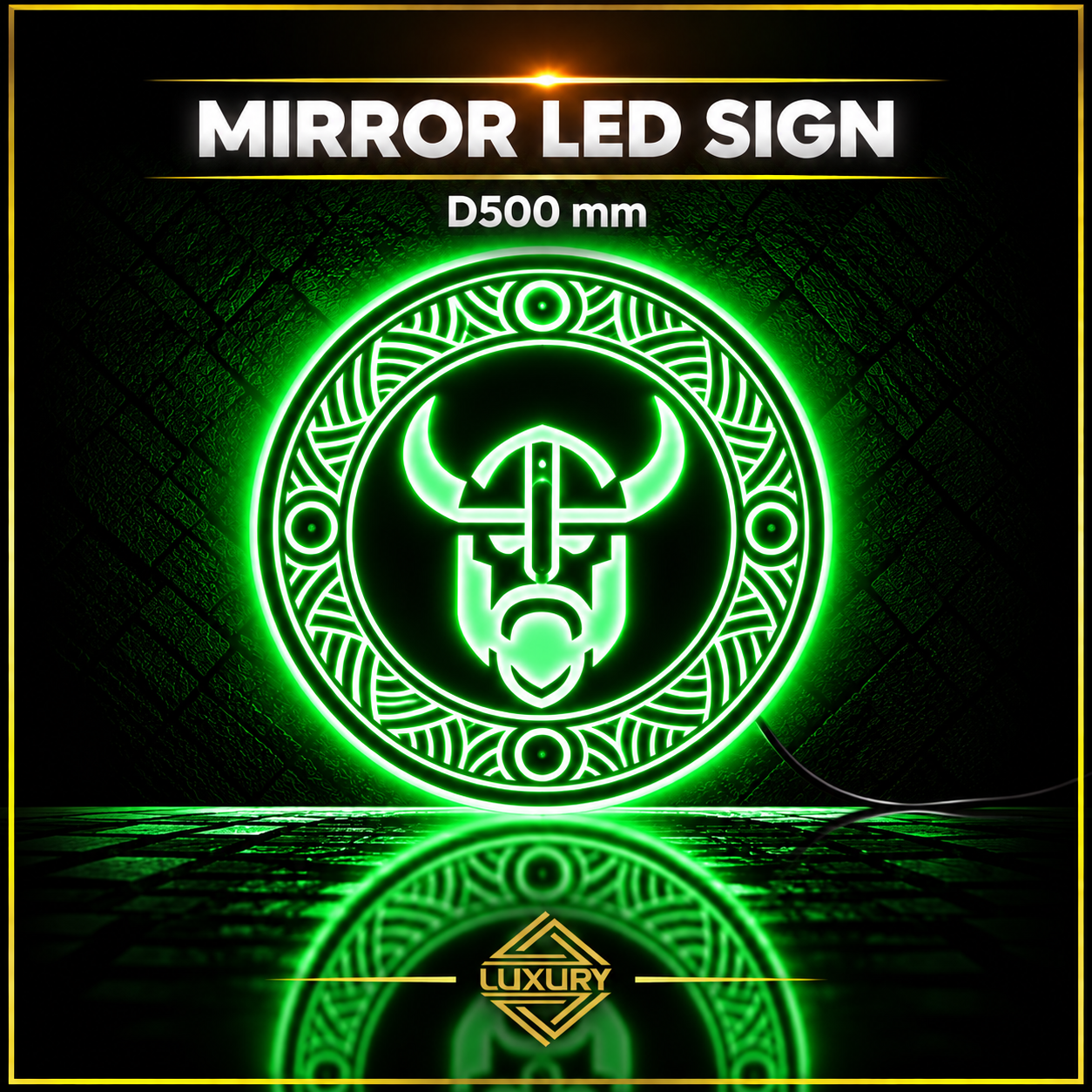 Mirror LED "VIKING SHIELD" decoration D500mm - Image 4