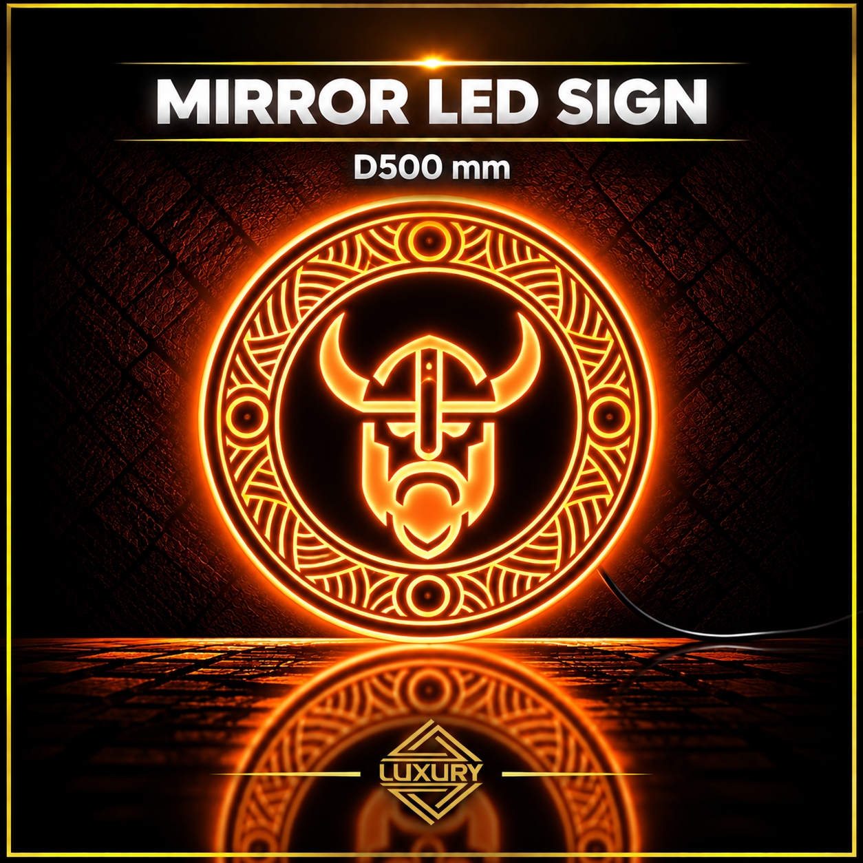 Mirror LED "VIKING SHIELD" decoration D500mm - Image 2