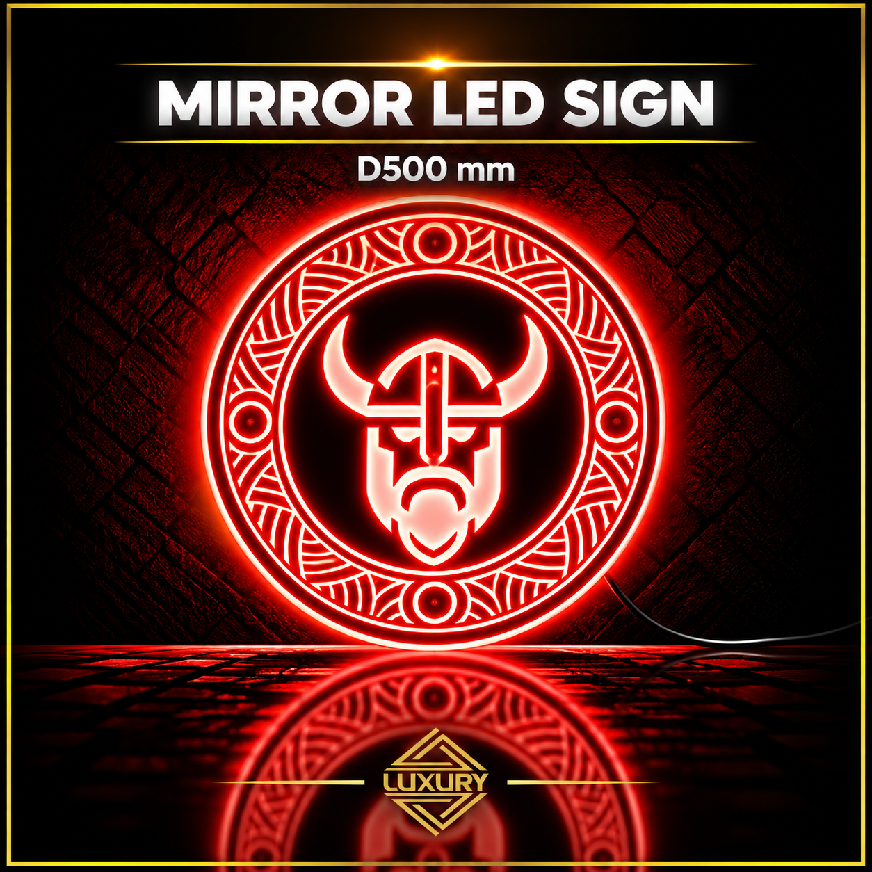Mirror LED "VIKING SHIELD" decoration D500mm - Image 5