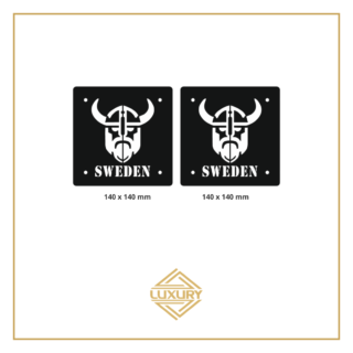 3D LED "VIKING & SWEDEN" windshield decoration 140x140mm (1 pair)