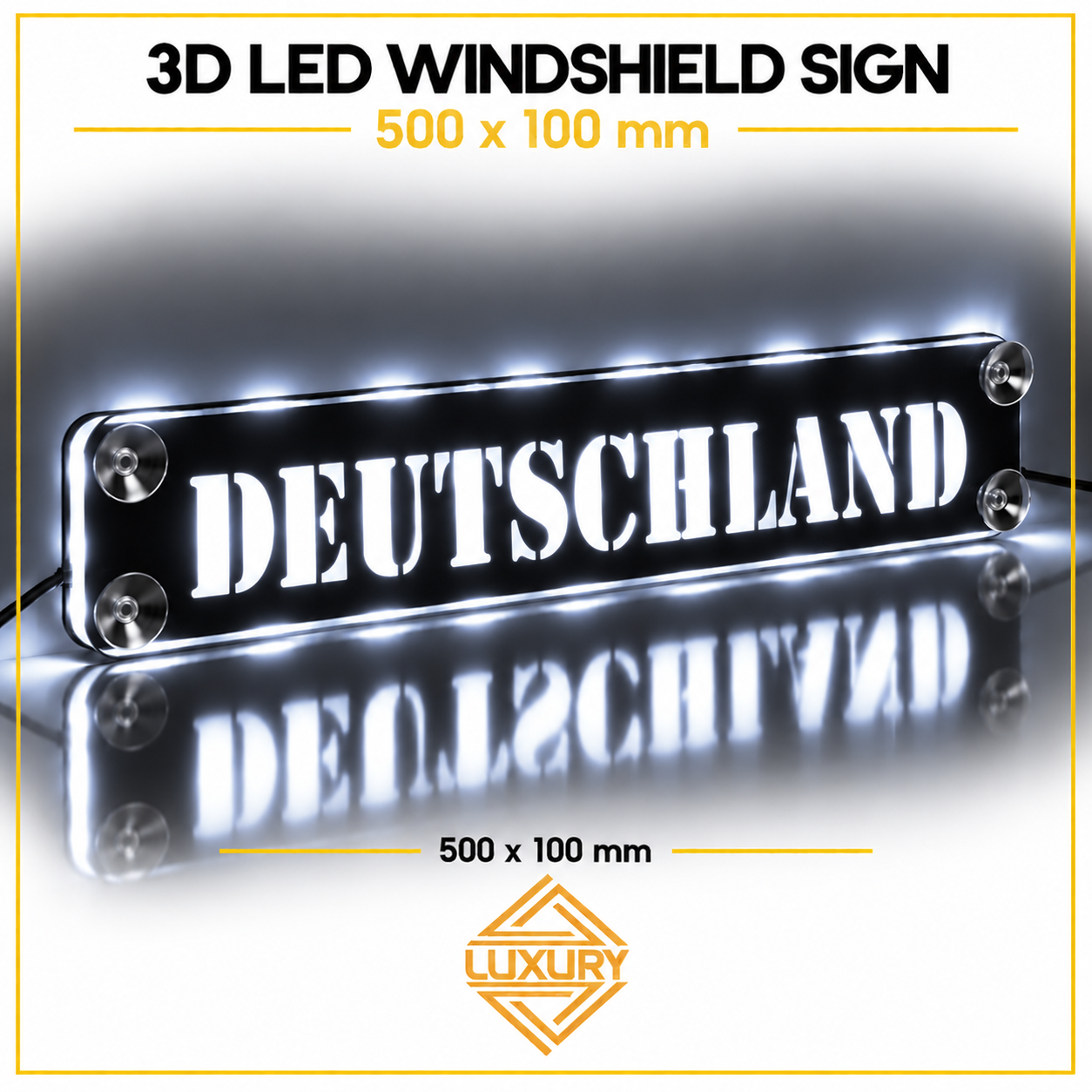 3D LED windshield "DEUTSCHLAND" decoration 500x100mm - Image 5