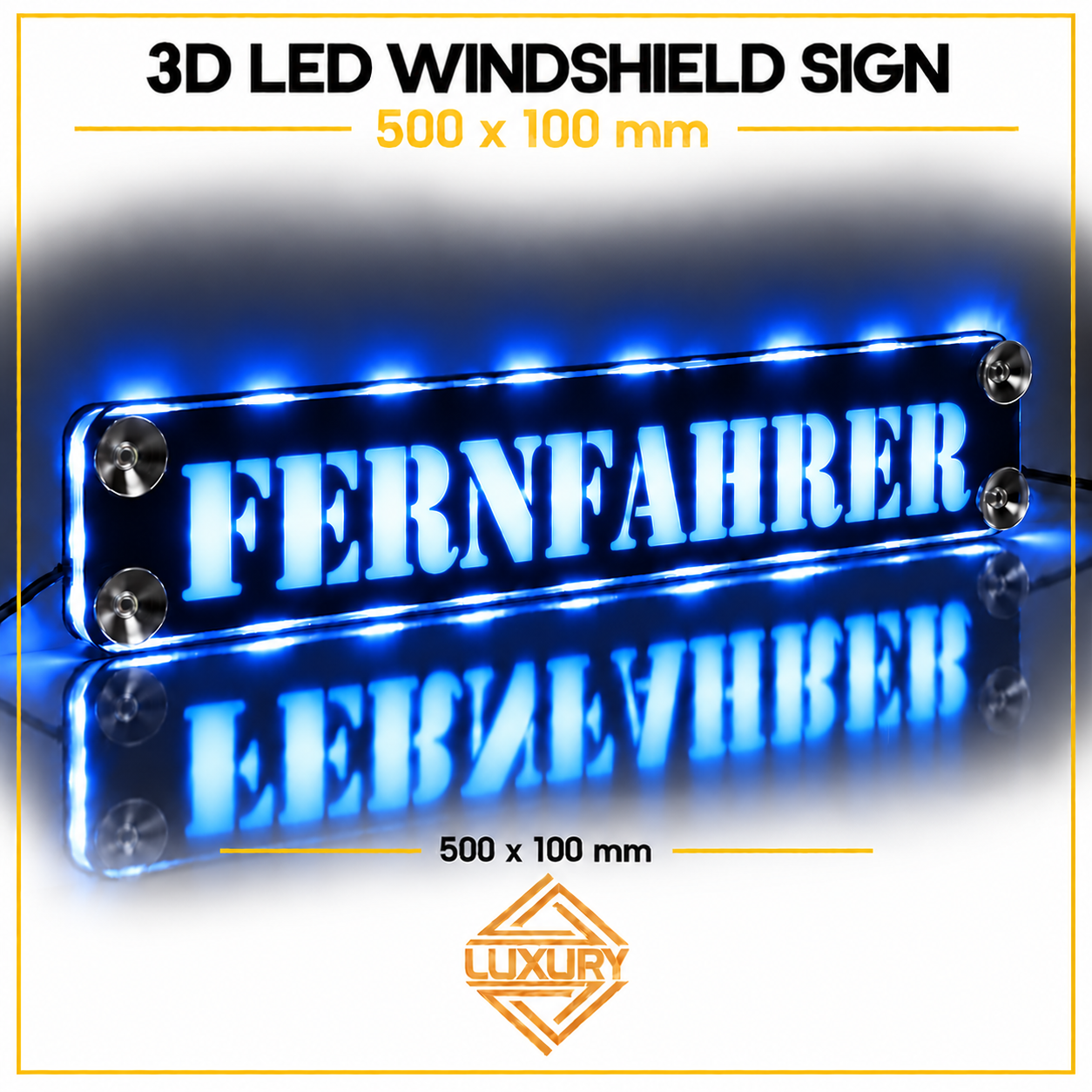 3D LED windshield "FERNFAHRER" decoration 500x100mm - Image 3