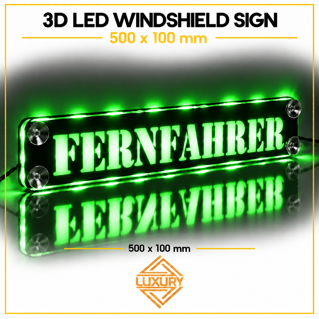 3D LED windshield "FERNFAHRER" decoration 500x100mm - Image 4