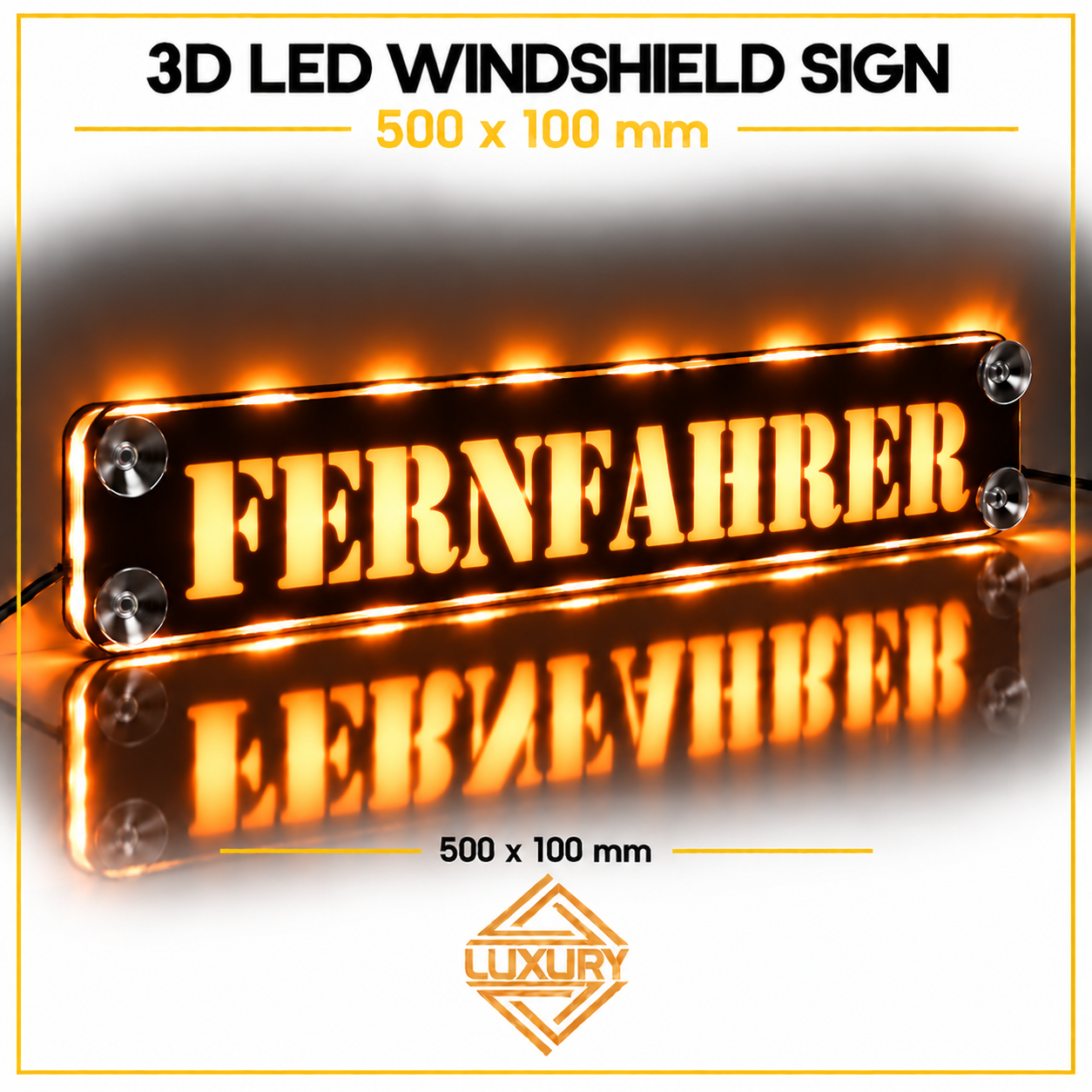 3D LED windshield "FERNFAHRER" decoration 500x100mm - Image 5