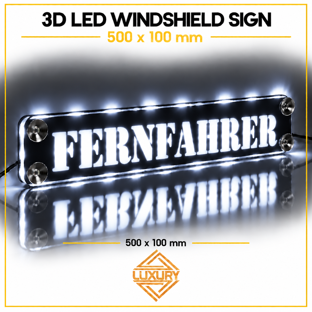 3D LED windshield "FERNFAHRER" decoration 500x100mm - Image 2